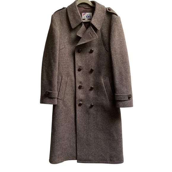 Croydon 66 Made in Italy 100% wool double breasted trench jacket Sz 42 - Picture 1 of 14